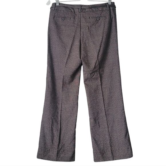 Della Spiga Checkered Wide Leg Dress Trouser Pants in Brown - Picture 2 of 13